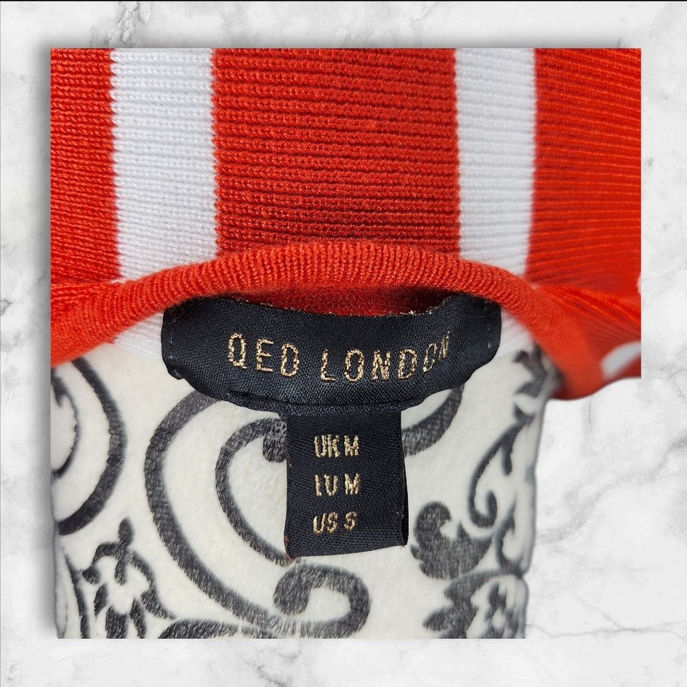 QED LONDON Orange & White Striped Sweater - Small - Picture 6 of 6